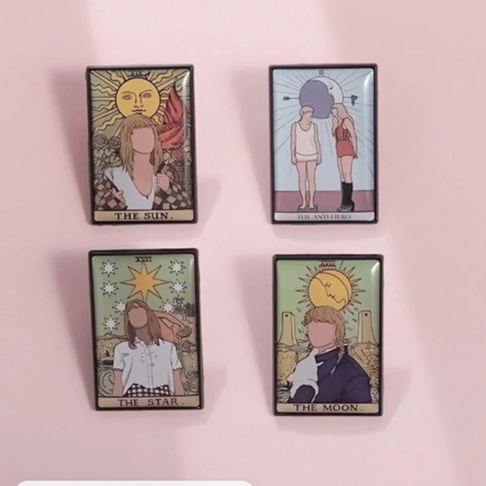 TAROT TAYLOR PIN SET THE ANTI-HERO, THE STAR, THE MOON, THE SUN